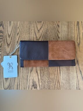 HOBO Two-Tone Brown and Tan Leather Wallet/Wristlet